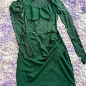 Emerald Green Long Sleeve Bodycon Dress